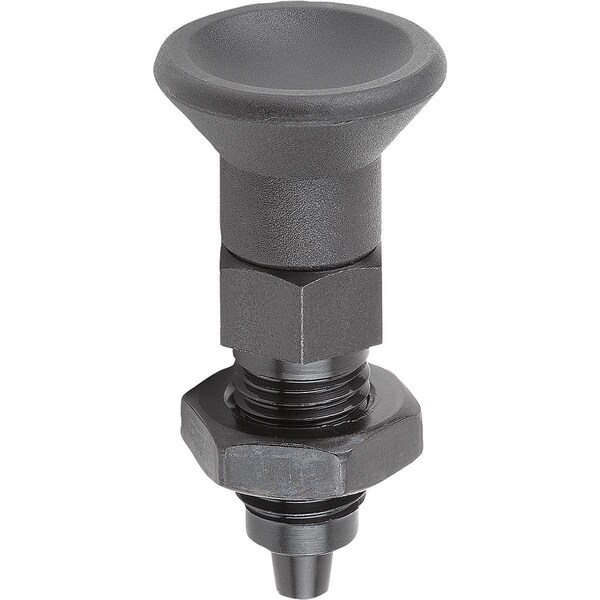Indexing Plunger, Premium, Tapered Pin Size:2 D1=M12X1, 5, D=6, Form:B Wo. Groove W Locknut, Steel